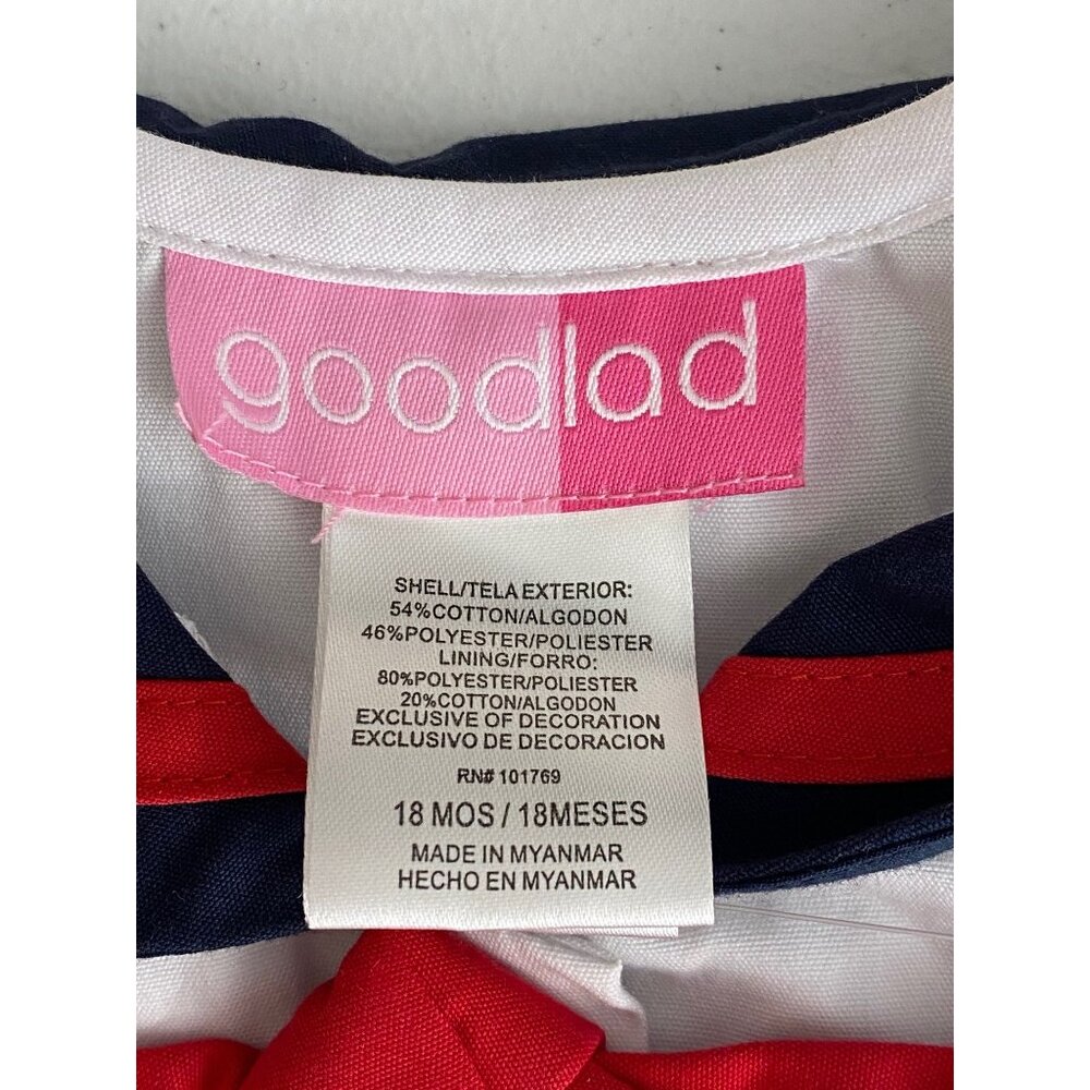 NWT $58 Good Lad 18m Girl Sailors Dress White Poplin Nautical Sailboat Applique - Picture 8 of 15